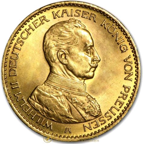 20 Marks Gold Coin Wilhelm Ii 1913 1914 German Empire Florinuslv