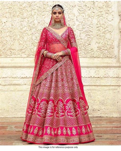 Buy Sabyasachi Inspired Pink Bridal Silk Lehenga Choli In Uk Usa And