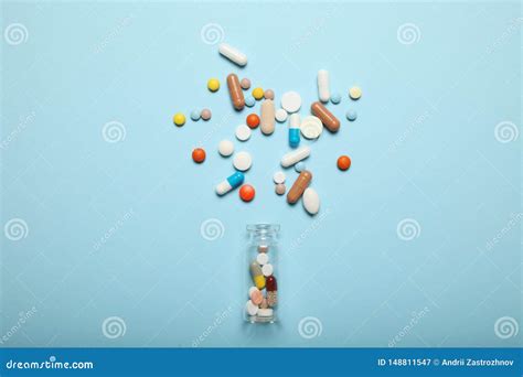 Pills And Drug Addiction Antibiotic Aspirin Calcium Stock Image