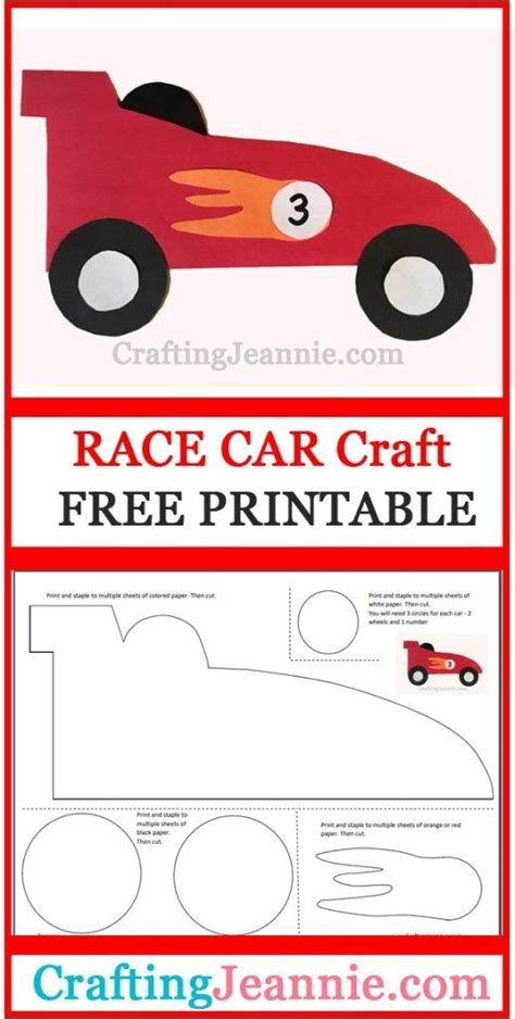 Race Car Craft For Kids Free Printable Crafting Jeannie Race Car