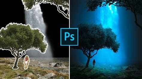 Photoshop Compositing Manipulation Tutorial Fantasy Waterfall Youtube