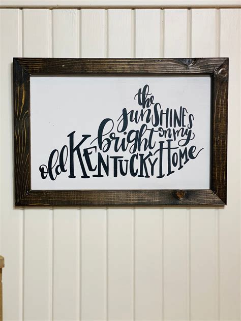 Old Kentucky Home Sign Old Ky Home Lyrics Wood Sign Etsy