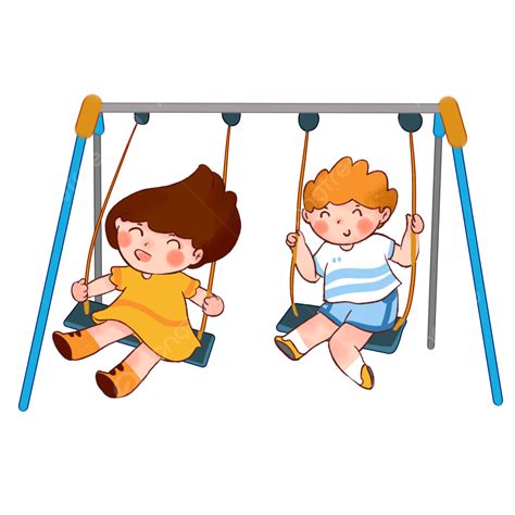 Children On Swings Clipart Flowers