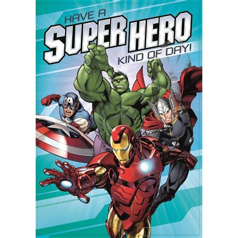 Super Hero Day Marvel Avengers Birthday Card 25455507 Character Brands