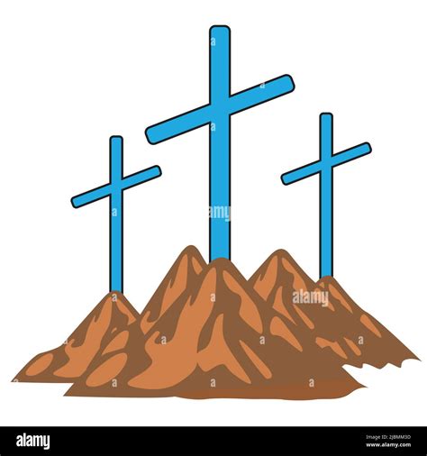 Símbolo De Una Cruz Símbolo Religioso Del Cristianismo En El Monte