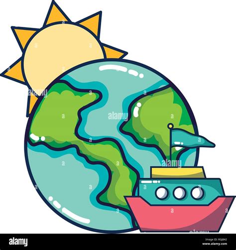 Sun And Earth Cartoon Stock Vector Image And Art Alamy