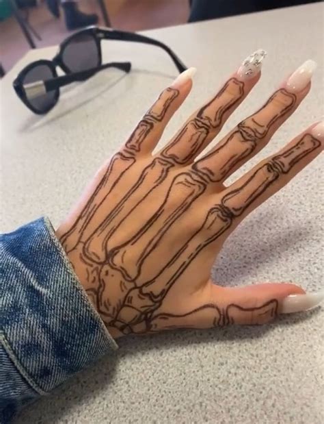 Bone Tattoo Skeleton Hand Tattoo Sharpie Tattoos Hand Tattoos