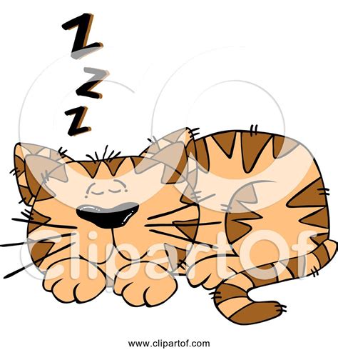 Free Clipart Of Cartoon Orange Cat Sleeping