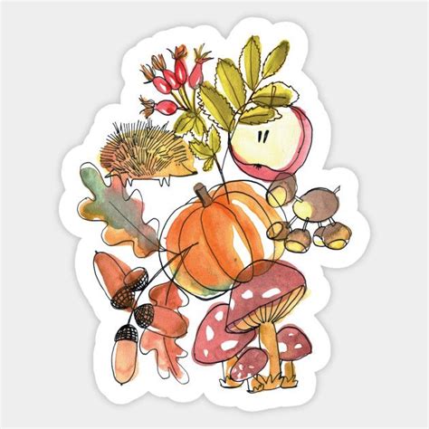 Seasons Autumn Autumn Stickers Aesthetic Stickers Print Stickers