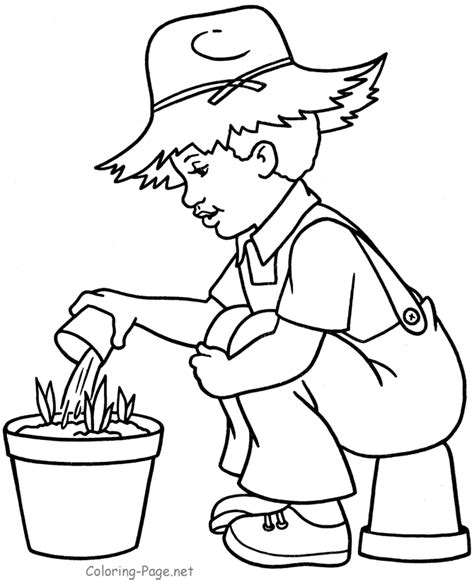 The farmer boy lapbook template and study guide packet is now part of the marine corps nomads homeschool resource library. Spring Coloring Book Pages - Boy farmer | Coloring books ...