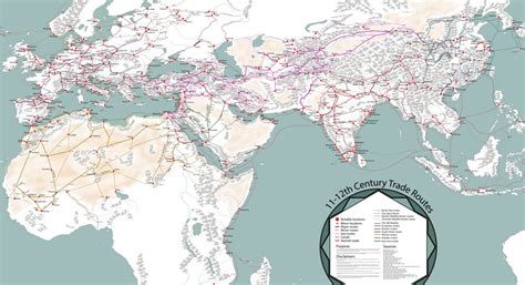 Trading started, often with indians as middlemen who traded the hot desert , high mountains and sandstorms made travelling a rough business. A Fascinating Map of Medieval Trade Routes