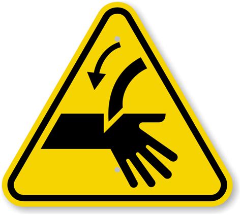 ISO Cutting Of Fingers Or Hand Curved Blade Warning Sign Symbol SKU