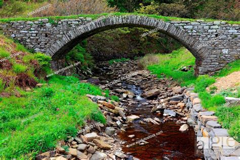 Scotland Highlands Old Stone Arch Bridge In Latheronwheel Stock