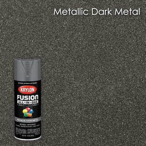 Krylon Fusion All In One Spray Paint Metallic Dark Metal 12 Oz