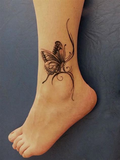 Foot Tattoo Girl Foottattoos Butterfly Ankle Tattoos Anklet Tattoos