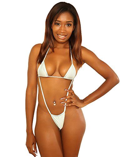 White Micro Sling Shot Bikini Bathing Suits