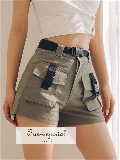 women pockets front cargo shorts with belt shorts outfits women fashion pants high fashion