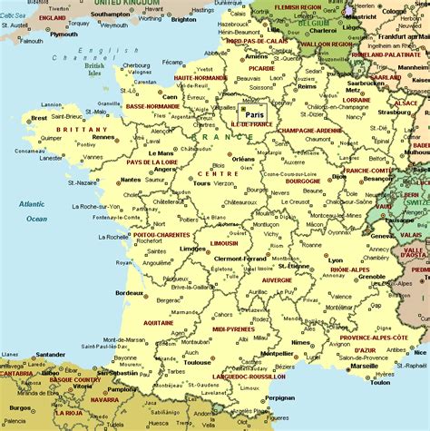 Francia - Mapa De Las Regiones