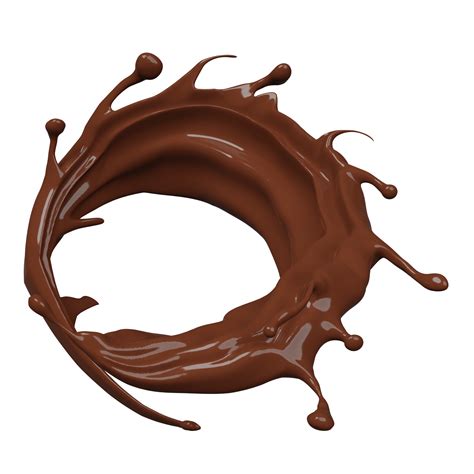 3d Milk Chocolate Ripple Whirlpool Splash Isolated 3d Render