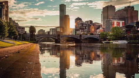 Gray Concrete Bridge Water Building Cityscape City Hd Wallpaper