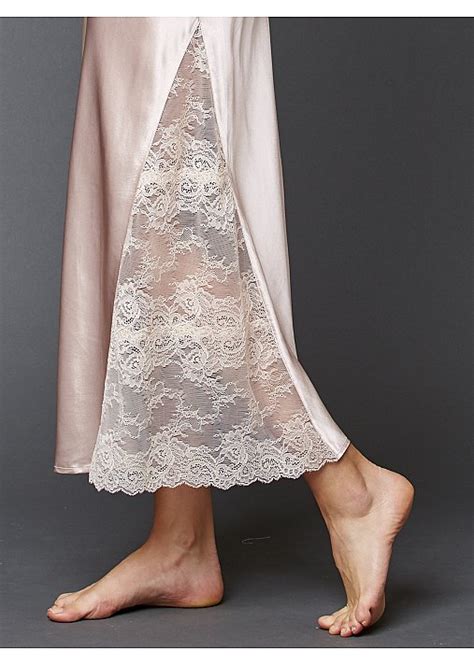 Allura Long Gown Silk Nightgown With Lace Julianna Rae