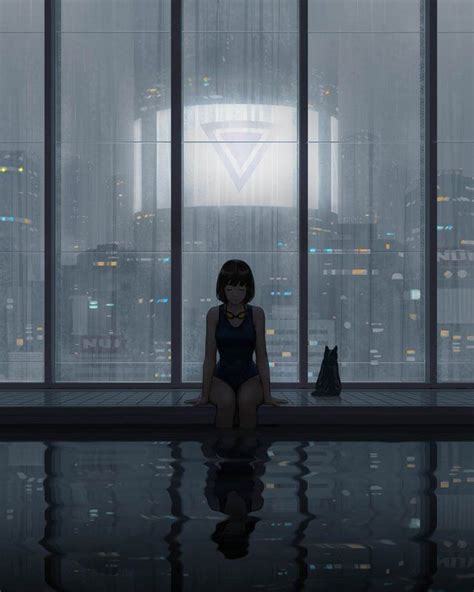 Swimming Pool Cyberpunk With Images Anime Scenery