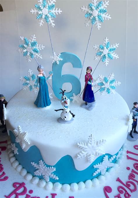 Frozen Birthday Cake Covered In Fondant With Plastic Froze
