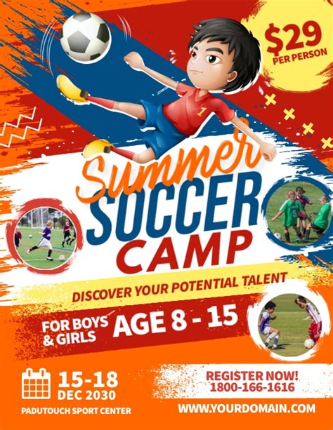 Summer Soccer Camp Flyer Template Postermywall