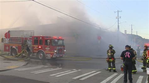 Firefighters Battle Large Morning Blaze In Seattles Chinatown