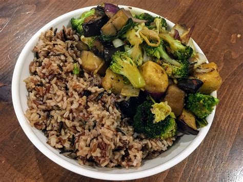 Aubergine Broccoli And Crispy Tofu Stir Fry Vegan Gf Nf Feast Of
