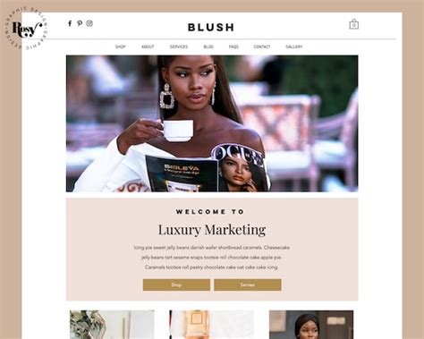 Wix Template Wix Shopping Ecommerce Website Nude Simplistic Etsy