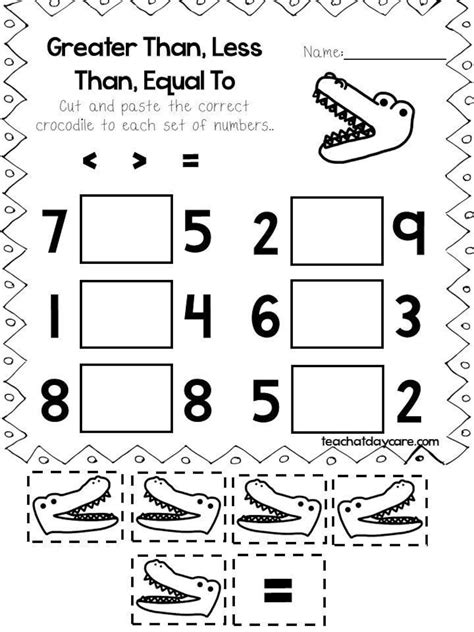 30 Printable Greater Than Less Than Equal To Worksheets Preschool 3rd