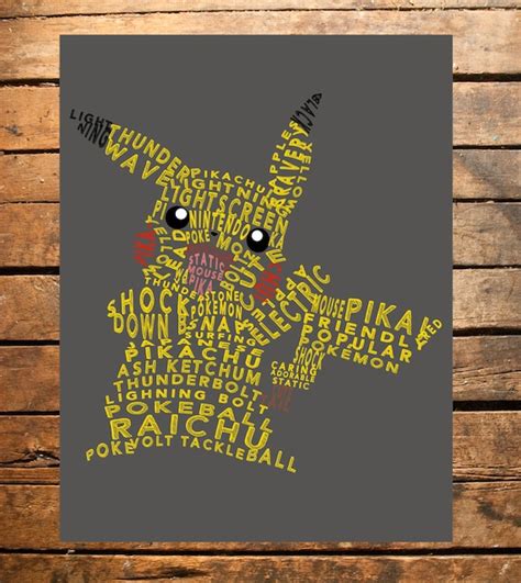Pikachu Typography Digital File