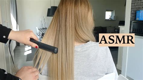 Asmr Extremely Relaxing Hair Straightening And Hair Brushing Hair Play Sounds No Talking Youtube