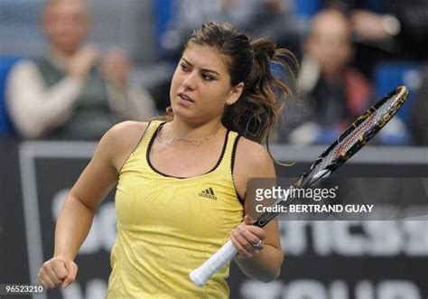 Romanian Tennis Player Sorana Cirstea Reacts During Her Wta French