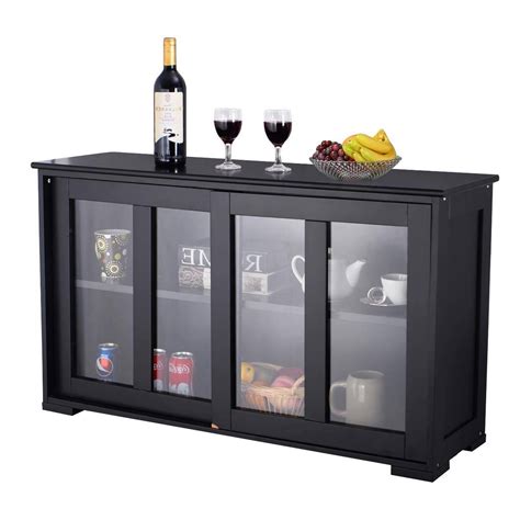 Subscribe for special offers, discounts, and promotions. Black Sideboard Buffet Dining Storage Cabinet with 2 Glass S