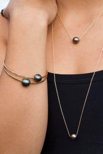 Tahitian Pearl Necklace Pearl Bangle Gold Pearl Necklace Long