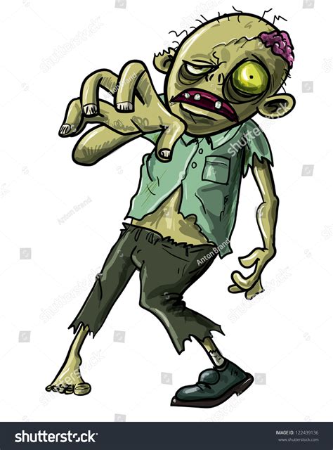 Cartoon Illustration Of An Undead Zombie Or Reanimated Corpse Making A
