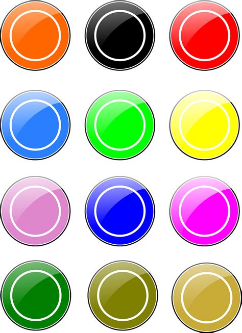 Circles Buttons Glossy Colors Png Picpng
