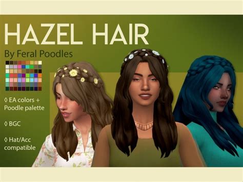 Hazel Hair By Feralpoodles Sims 4 Hair