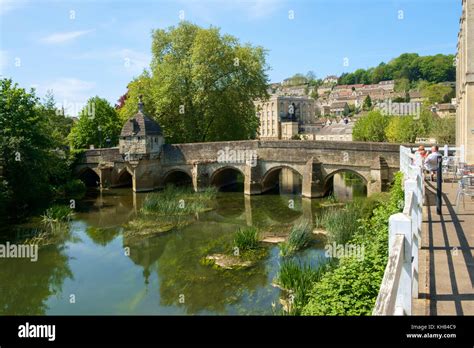 Picturesque Old Town Bridge And Lock Up On The River Avon Bradford On