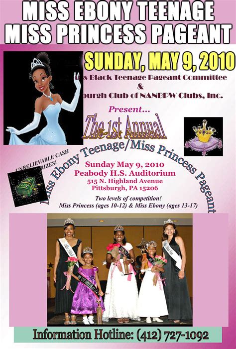The 1st Annual Miss Ebony Teenagemiss Princess Pageant Sunday May 9