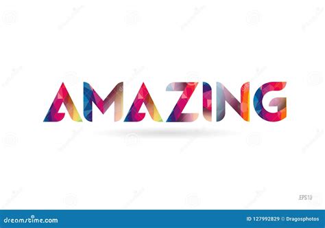 Amazing Colored Rainbow Word Text Suitable For Logo Design Stock Vector