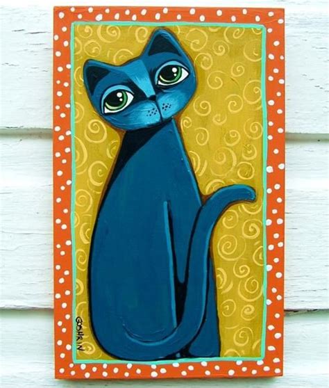 Art Golden Blue By Artist Cindy Bontempo Goshrin Cat Art Artist