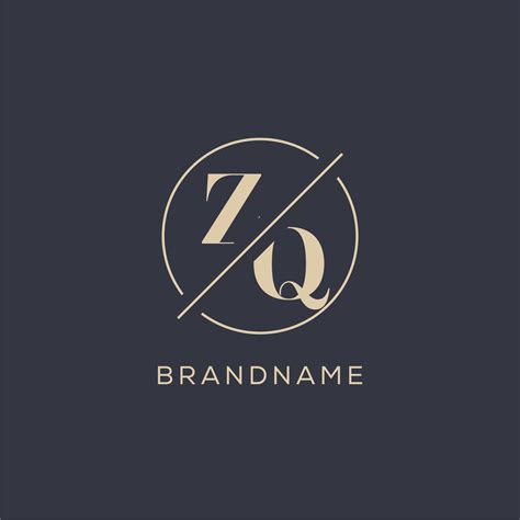 Initial Letter Zq Logo With Simple Circle Line Elegant Look Monogram