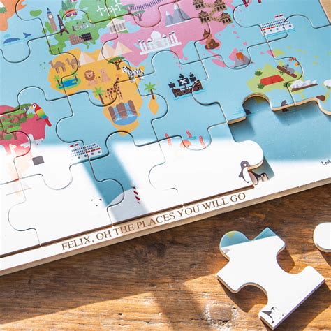 Personalised Childs World Map Puzzle By Thelittleboysroom