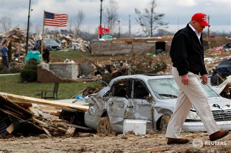 President Trump Tours Damage From Tuesdays Deadly Tornadoes And Meets