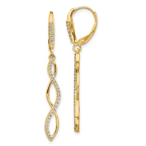 Buy 14k Yellow Gold 308ct Diamond Leverback Earrings 42 Mm Apmex