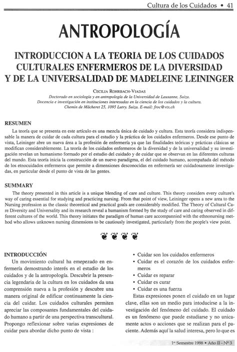 pdf introduccion a la teoría de los cuidados culturales enfermeros de la diversidad y de la