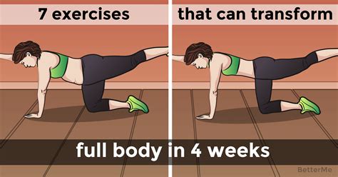 Often slight alterations in grip, lifting tempo and body positioning can cause huge benefits. 7 exercises can transform your entire body in 4 weeks ...